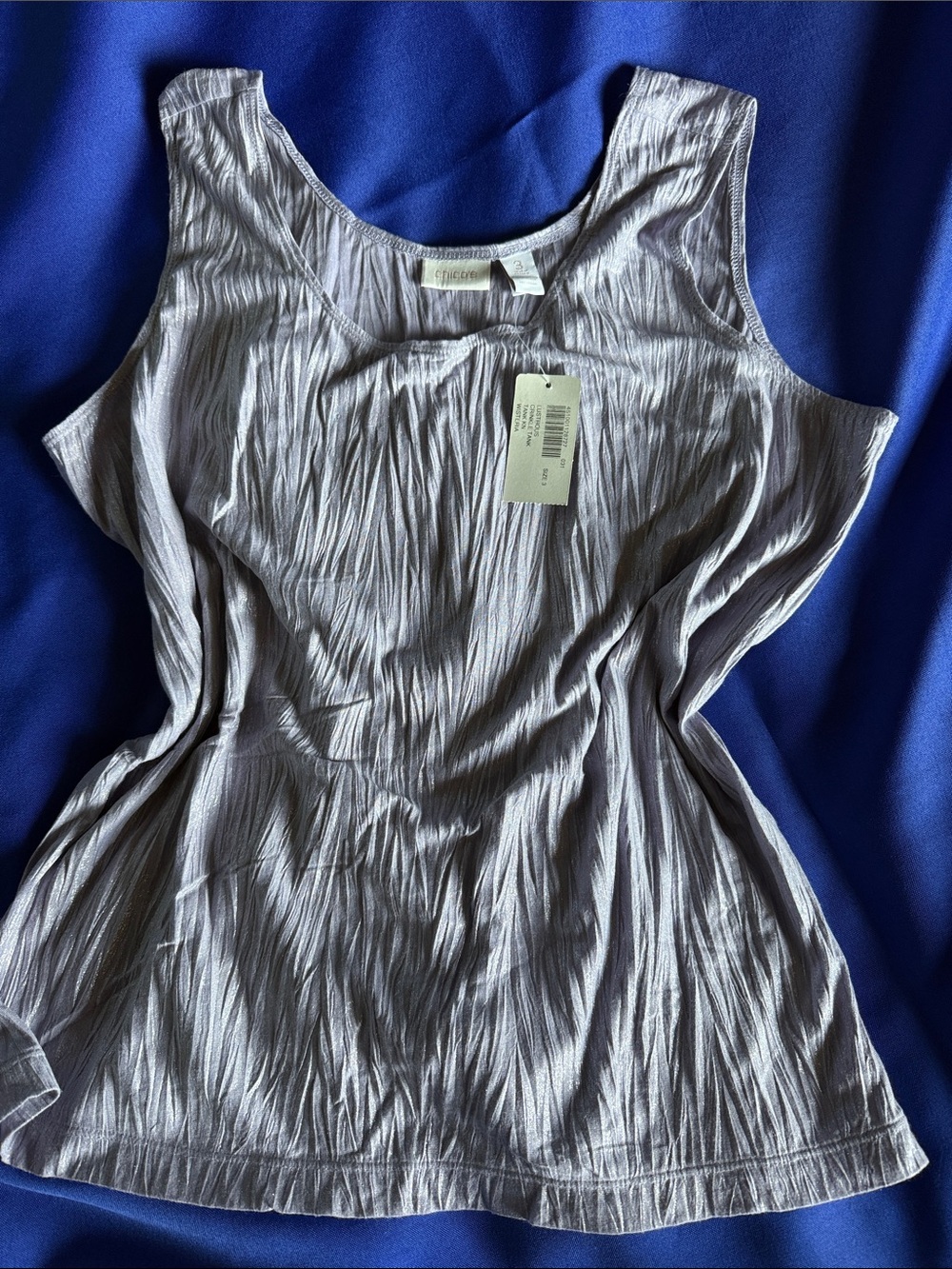Chico's Light Lavender Crinkle Sleeveless Tank